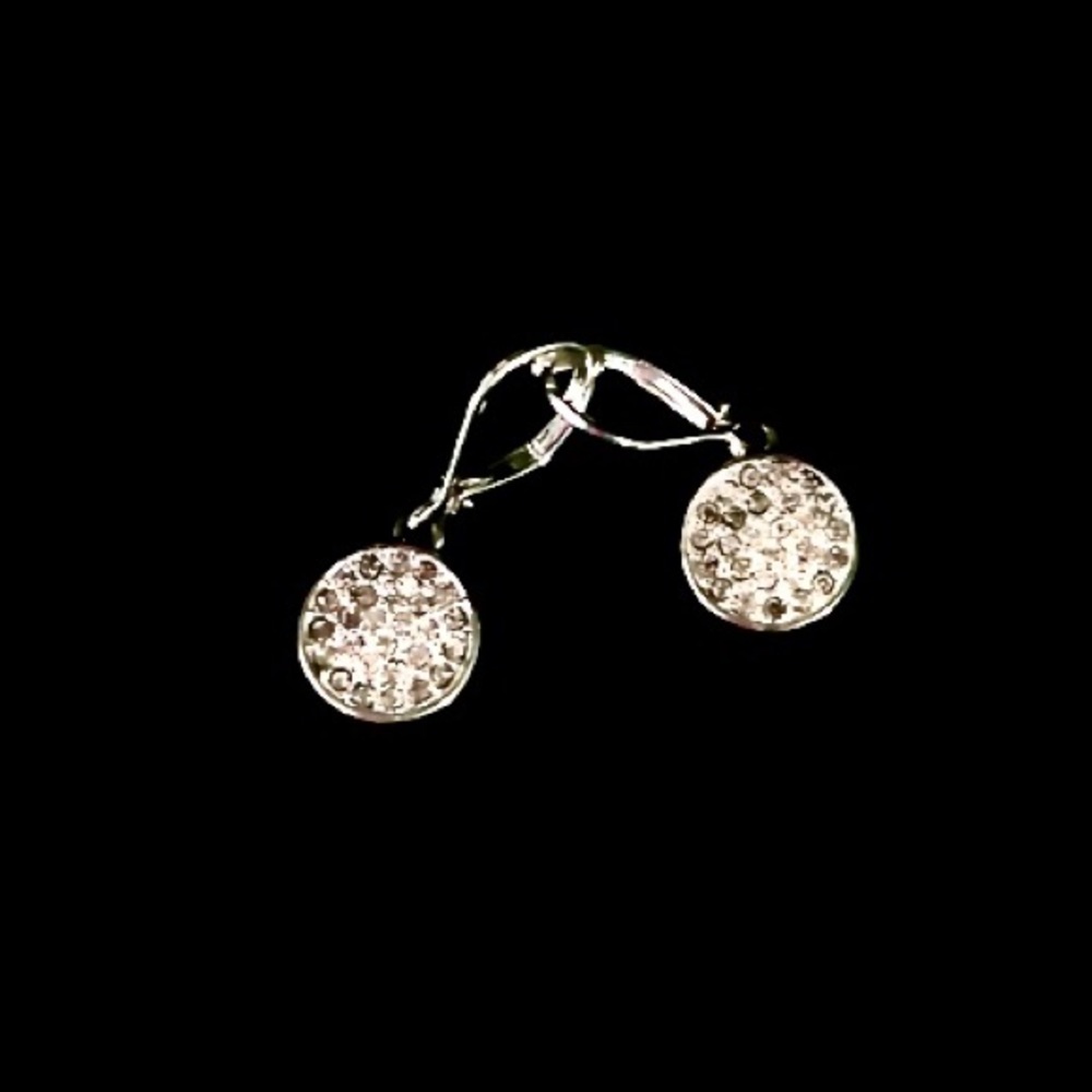 Rhinestone disc earrings💜